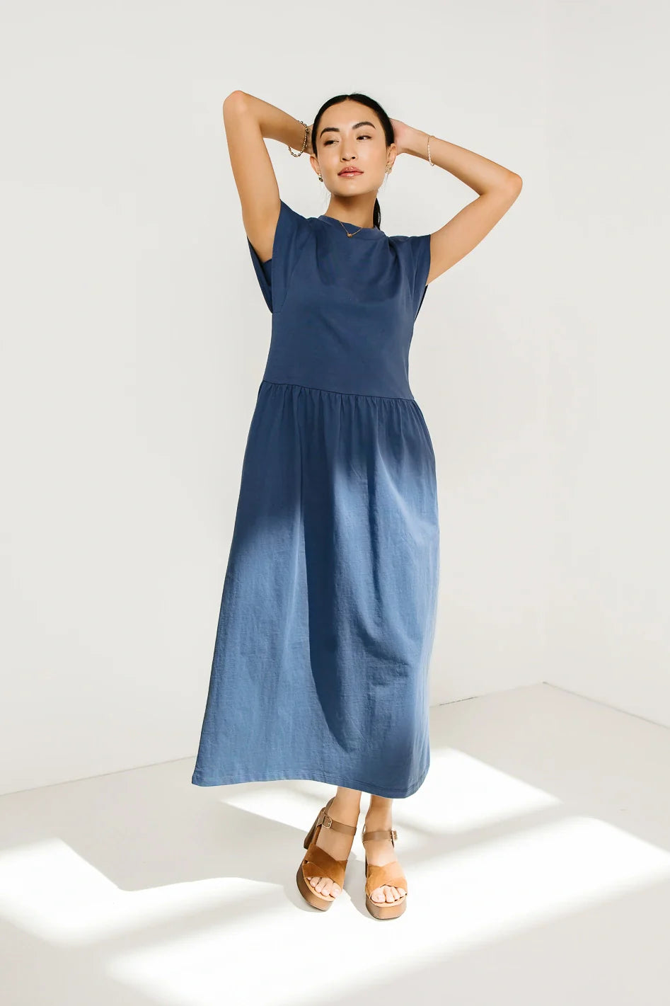 Louie Midi Dress in Indigo FINAL SALE