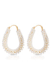 Pearl Wrapped Hoop Earrings