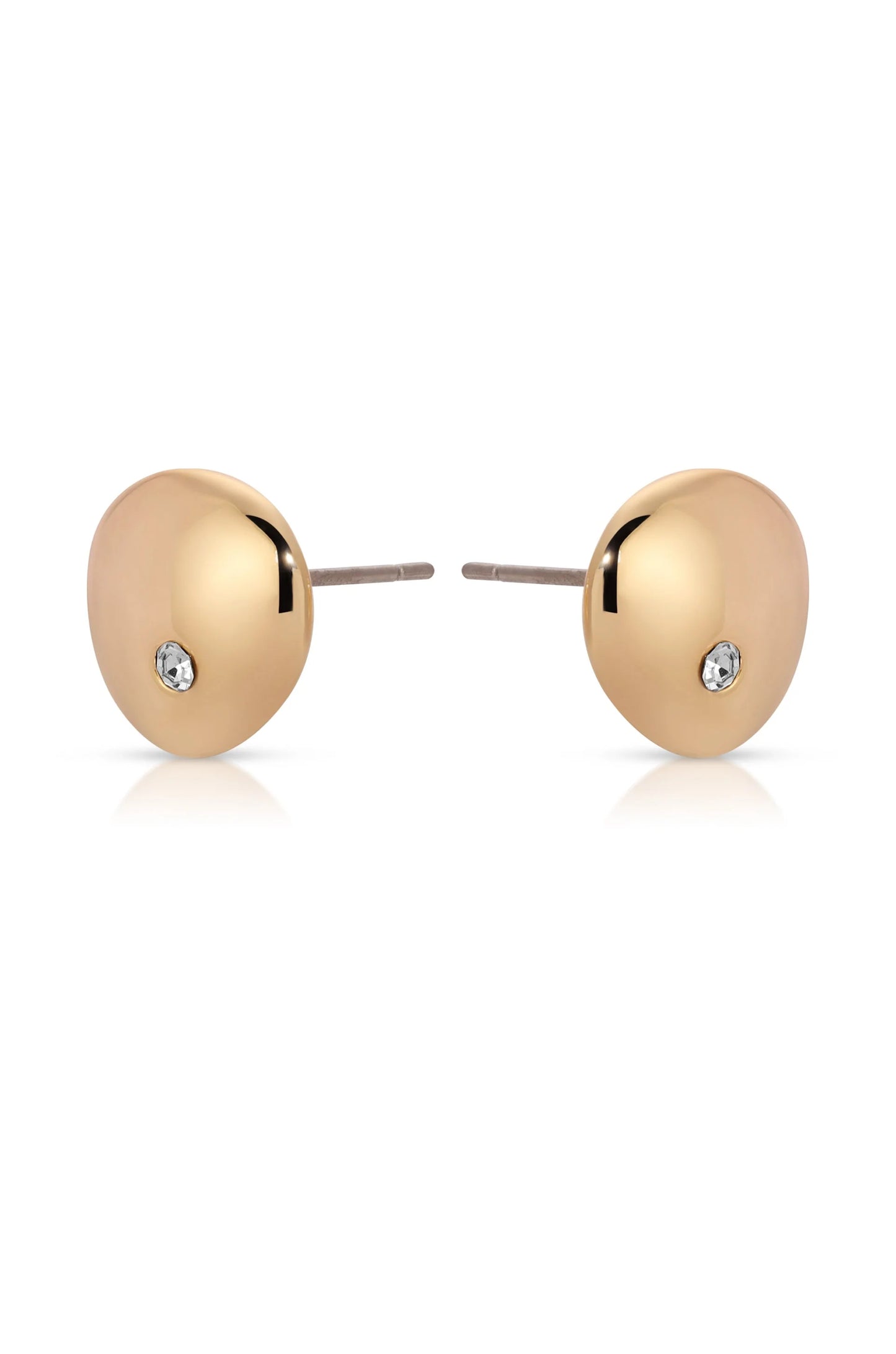 Polished Pebble Crystal Stud Earrings