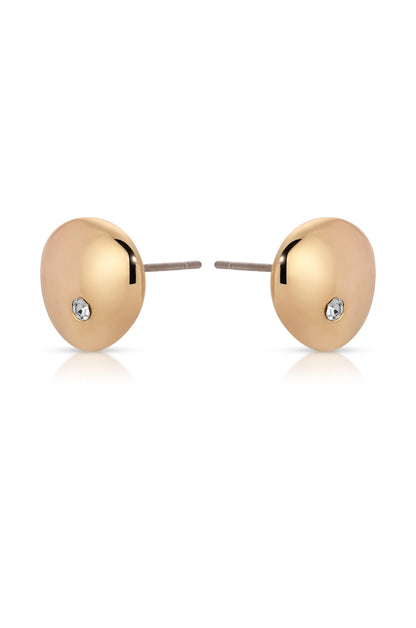 Polished Pebble Crystal Stud Earrings