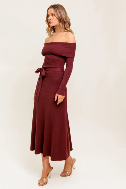 RUSTIC RETREAT BROWN SWEATER DRESS FINAL SALE