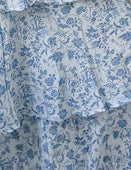 Molly Maxi Dress Blue Floral Tiered Dress with Bow