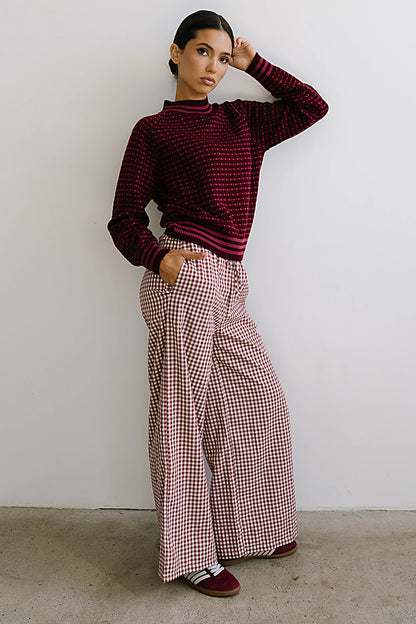 Monroe Knit Sweater in Burgundy FINAL SALE
