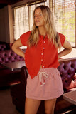 Sloane Striped Skort in Red