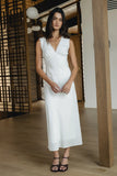 Hailey Lace Trim Maxi Dress in Ivory