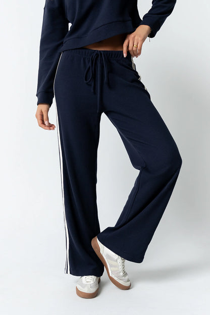 Kourtney Waffle Knit Pants in Navy