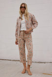 Kellie Floral Barrel Jeans in Vintage Ginger