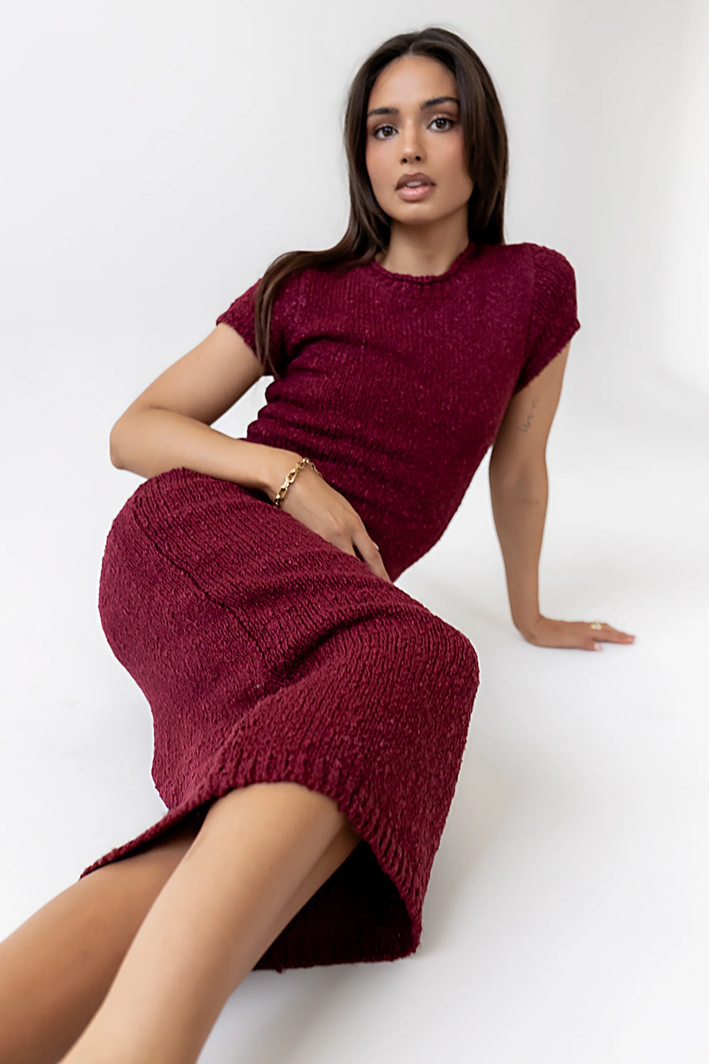 Hadley Knit Maxi Dress in Plum