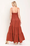 AMBER WAVE TERRACOTTA MAXI DRESS