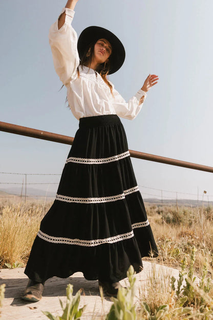 Betsie Lace Trim Maxi Skirt FINAL SALE