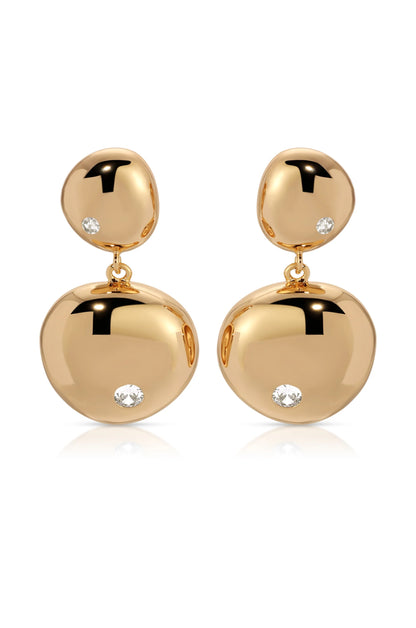 Polished Double Pebble Drop Earrings