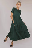 Amanda Tiered Dress in Emerald
