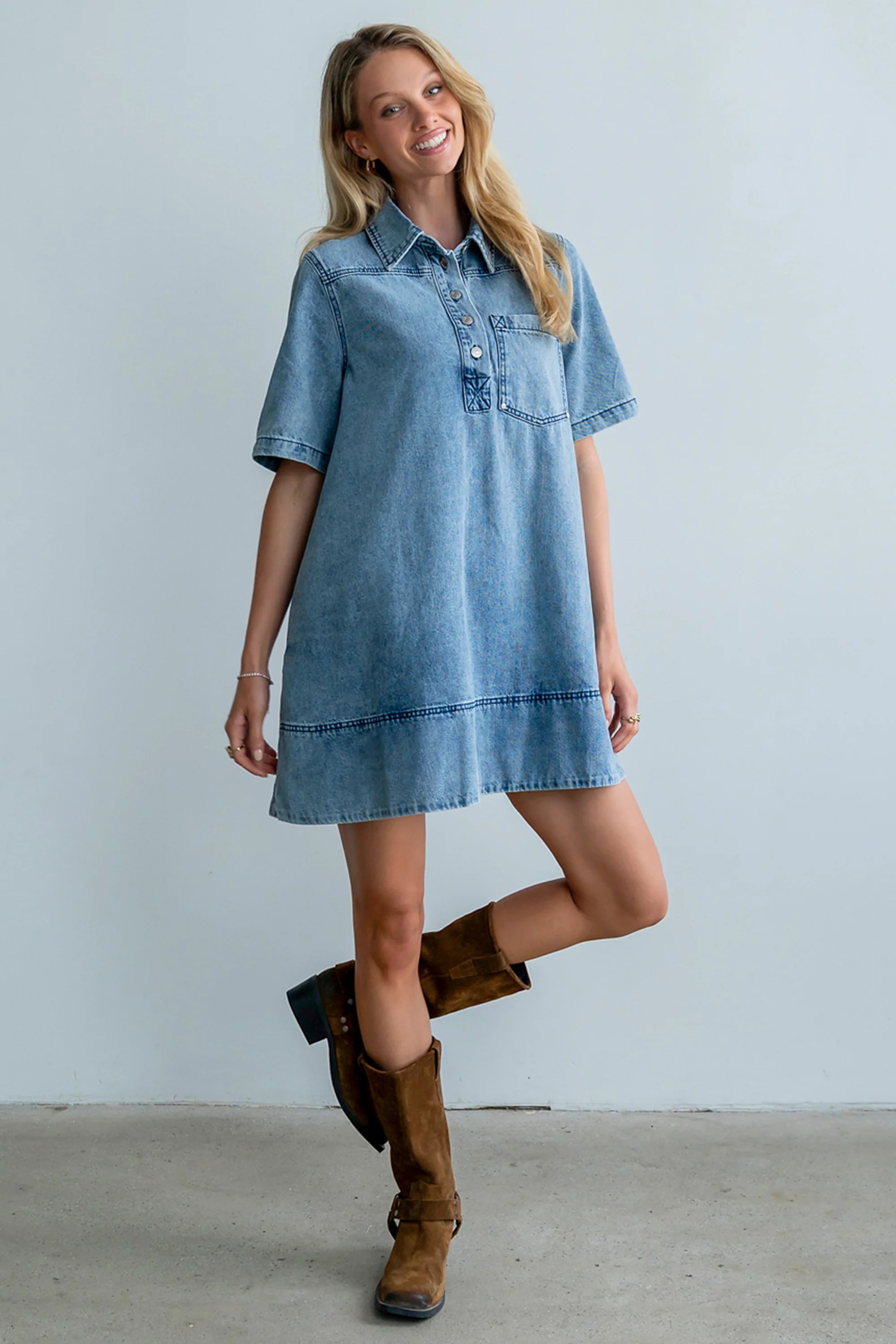 Julia Denim Midi Dress