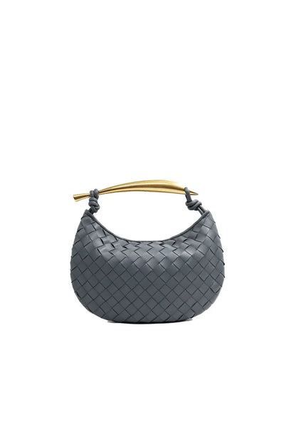 Womens Woven Dumpling Clutch Bag