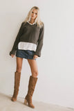 Serena Knit Sweater in Olive FINAL SALE