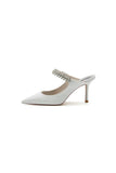 Glitter Pointed Toe Rhinestone Strappy Slip on Stiletto Heels
