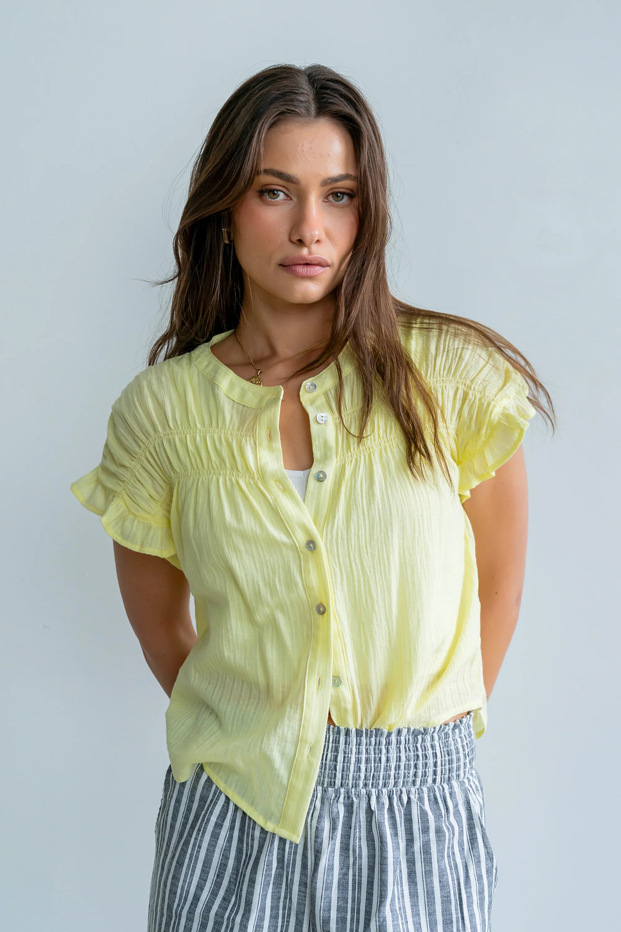 Kaytee Striped Top in Yellow