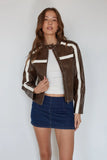 Joanne Cropped Leather Moto Jacket