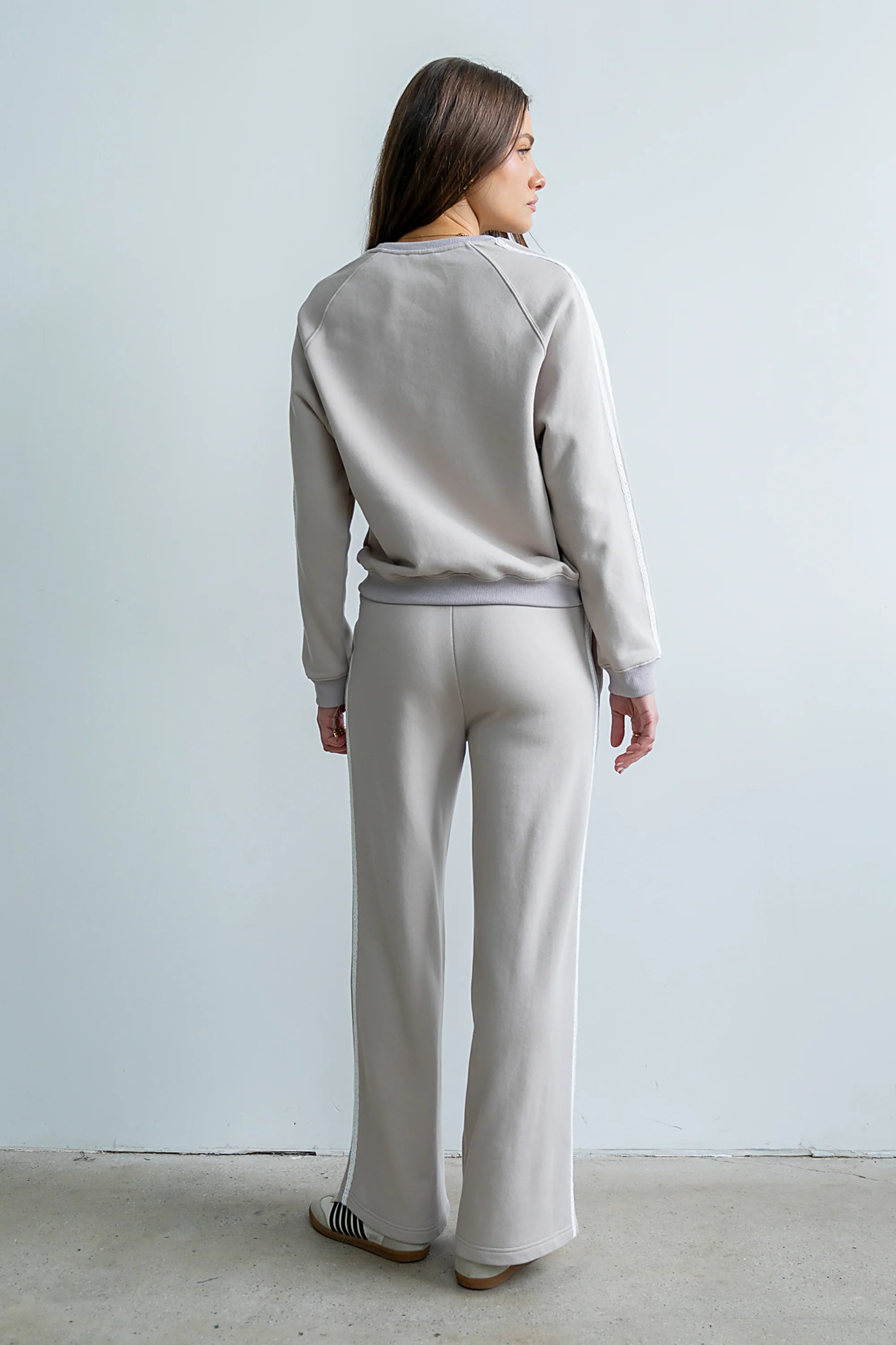 Mickey Wide Leg Jogger in Taupe