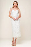 JOSEPHINE LACE MIDI DRESS OFF WHITE