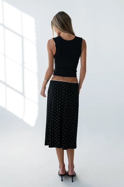 Jordyn Polka Dot Skirt in Black