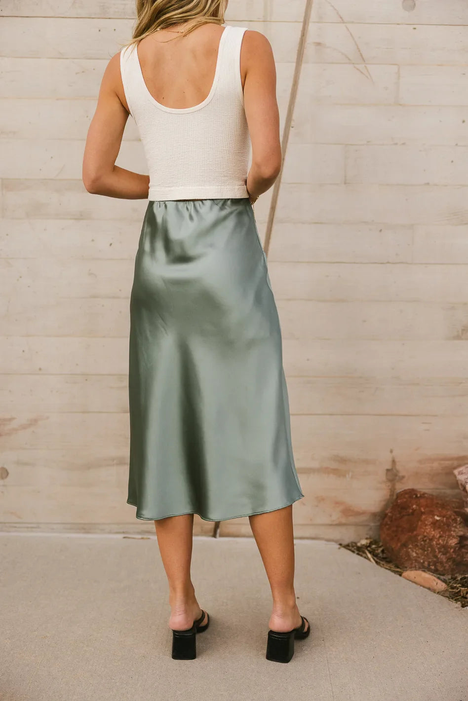 Zada Midi Skirt in Sage FINAL SALE