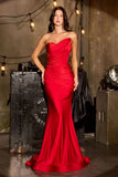Meryl Gown Stretch Strapless Fitted Mermaid Dress