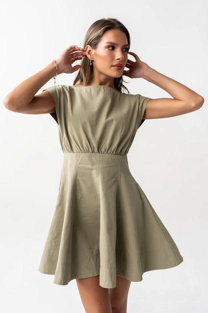 Kinzey Mini Dress in Olive