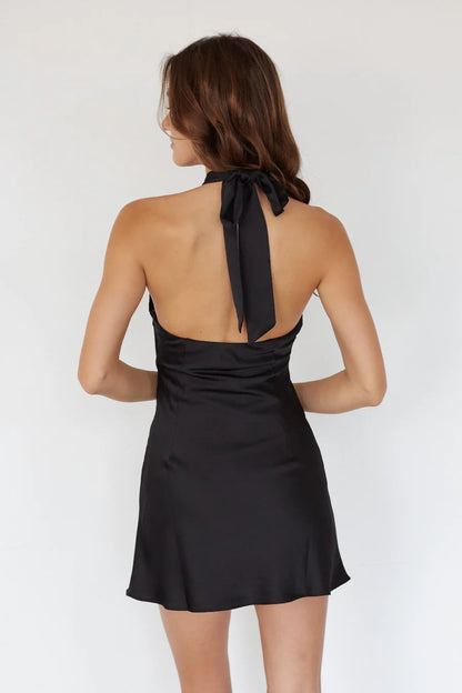 Priscilla Halter Keyhole Mini Dress