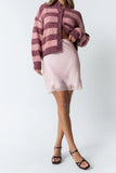 Harper Lace Trim Mini Skirt in Blush