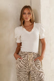 Violet Knit Top in Ivory FINAL SALE
