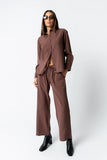 Tacie Wide Leg Pants in Brown