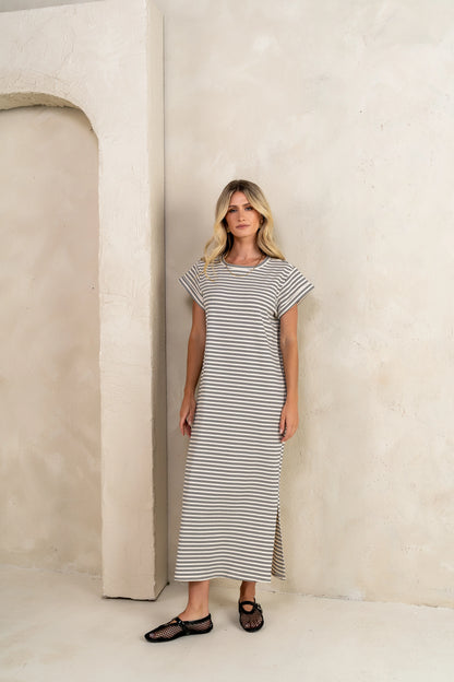 Esme Striped Maxi Dress in Black FINAL SALE