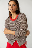 Josy Button Front Cardigan in Red FINAL SALE