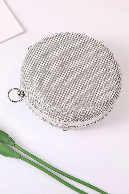 Silver Exquisite Round Party Handbag