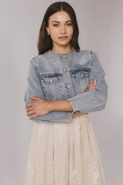 Marlowe Cropped Denim Jacket FINAL SALE