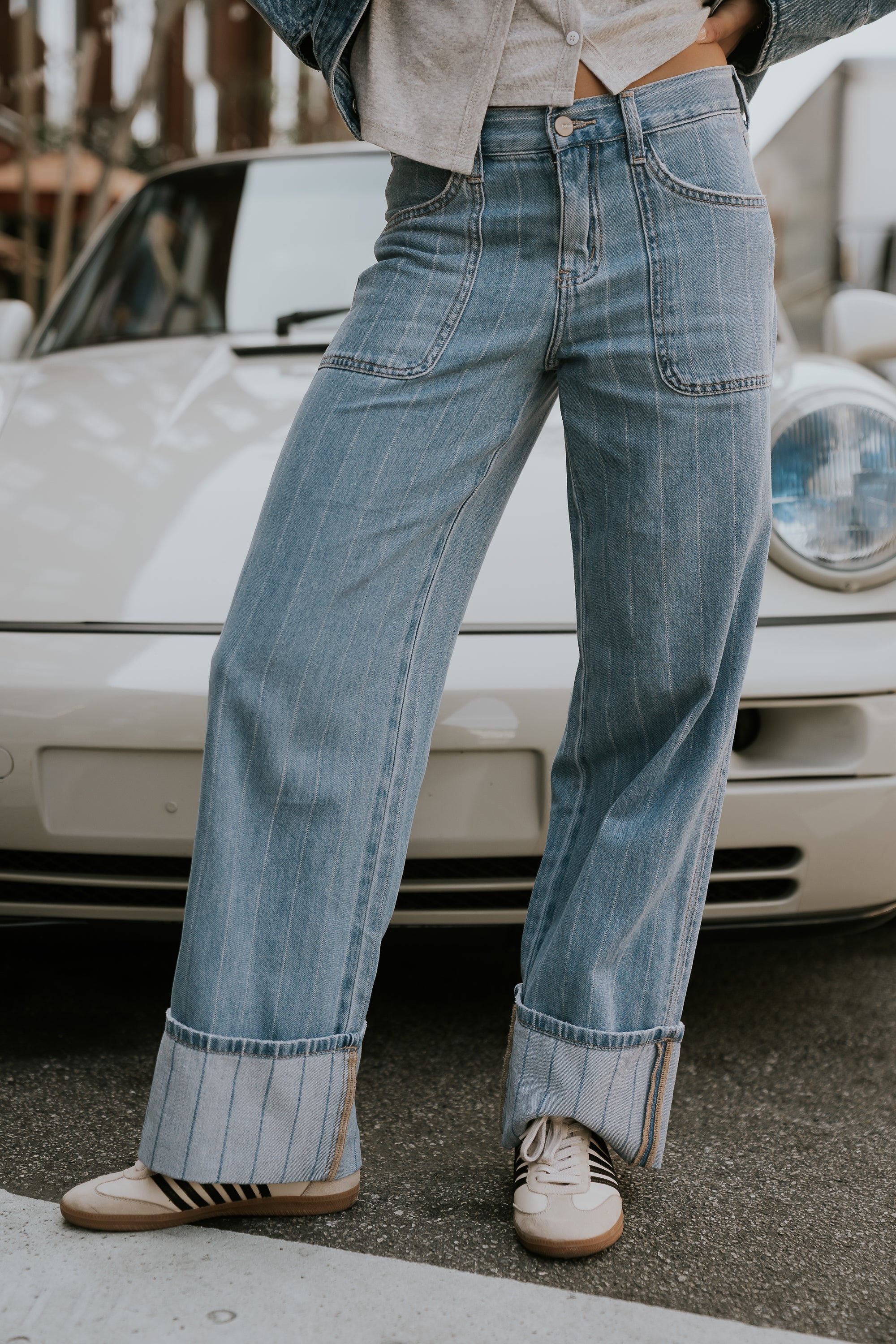 Mckell Cuffed Wide Leg Jeans