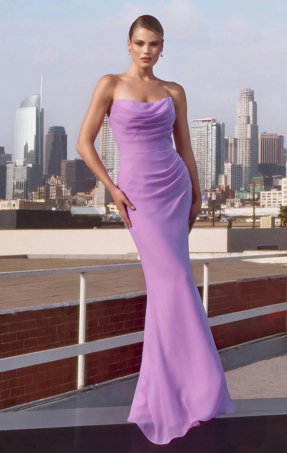 Haven Gown Chiffon Fitted Long Strapless Dress