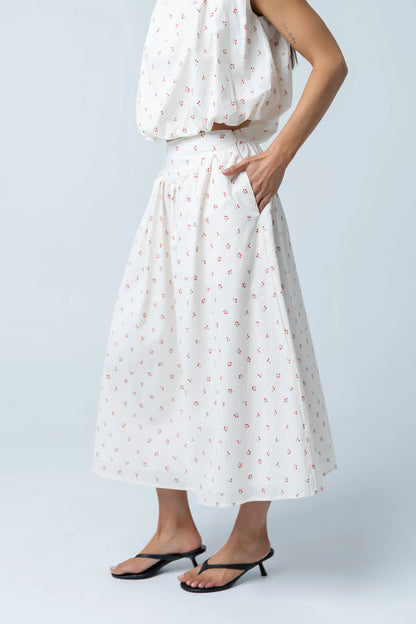 Tyla Cherry Midi Skirt