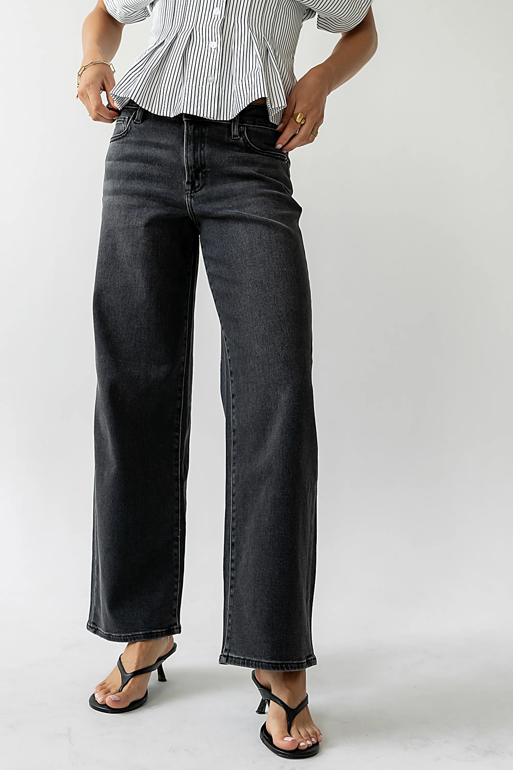 Sloane Wide Leg Jeans in Black