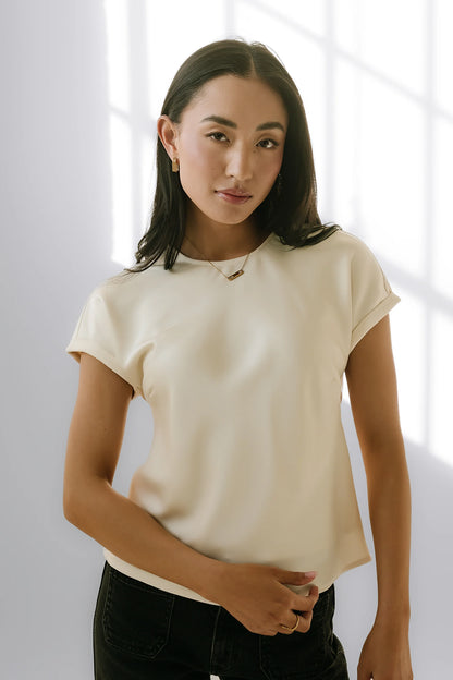 Marvin Satin Blouse in Cream