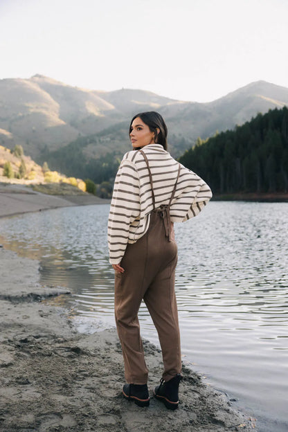 Harper Striped Cardigan in Olive FINAL SALE