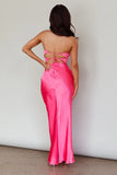 Harley Satin Maxi Dress Hot Pink