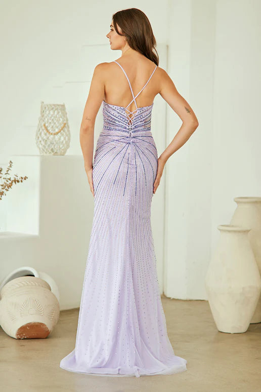 Halston Gown Hot Stone Fitted Dress