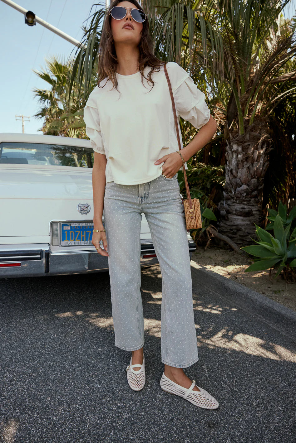 Hailey Polka Dot Straight Leg Jeans FINAL SALE