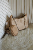 Lorissa Nylon Purse in Beige