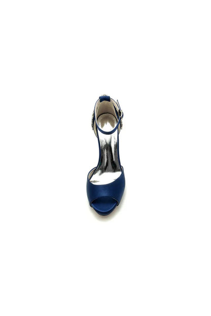 Party Peep Toe Rhinestone Embellished High Heels