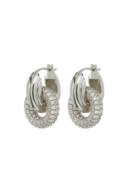 LUV AJ Pave Interlock Hoops