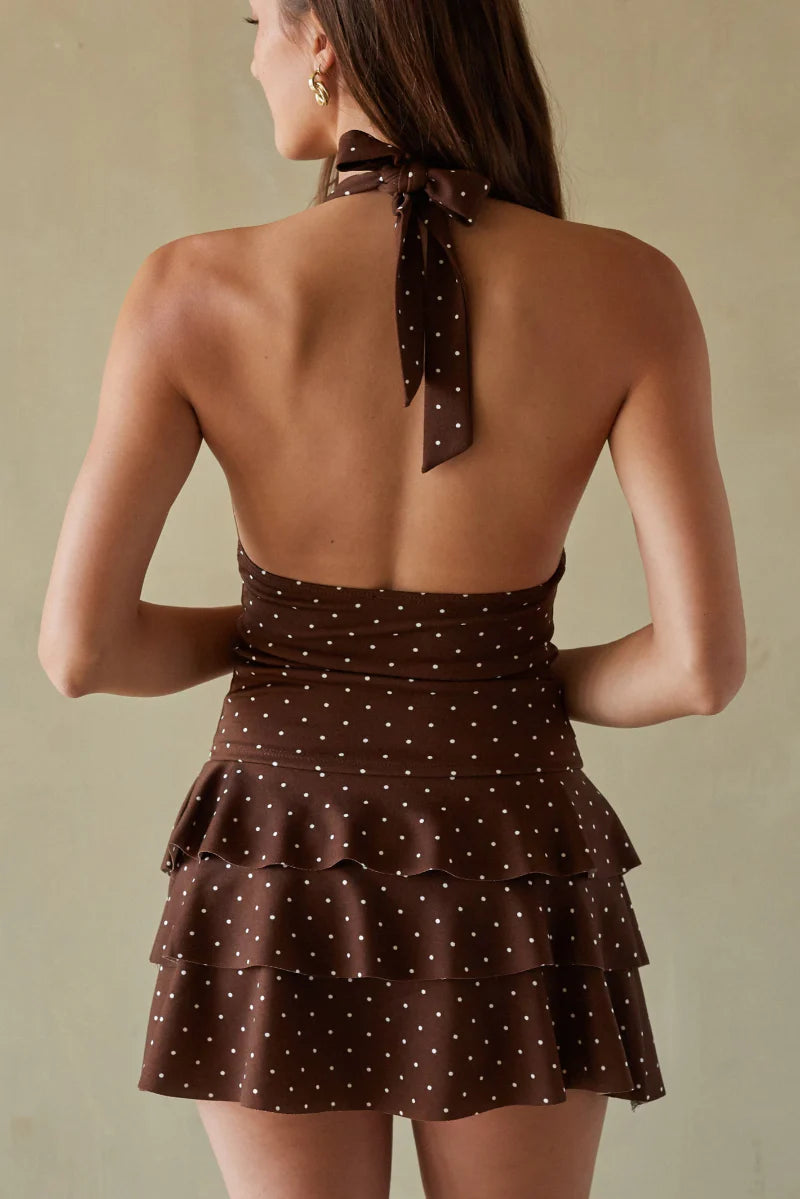 Gracie Polka Dot Ruffle Mini Skort