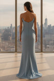 Daris Gown Light Blue Cat Eye Scoop Neckline Dress